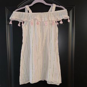 Girls Lulurain pink & gold tassel dress size 8